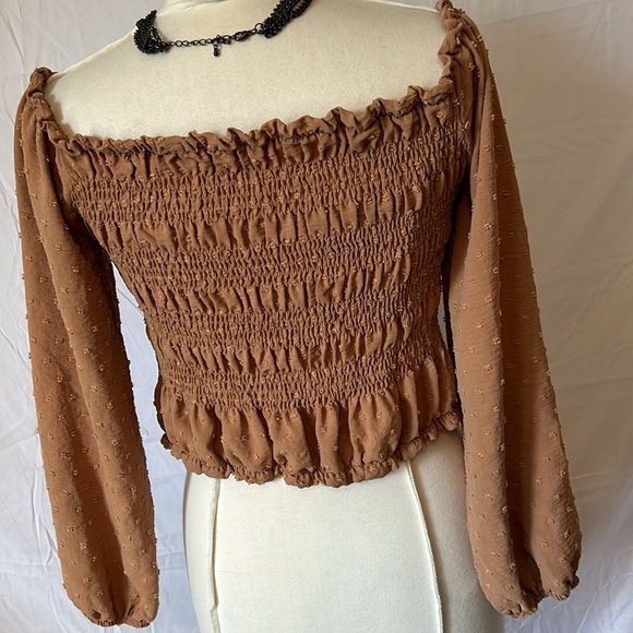 SHEIN Curve Plus Size Boho Long Sleeve Stretch Sexy Adjustable Peasant Top 2X - Picture 5 of 7